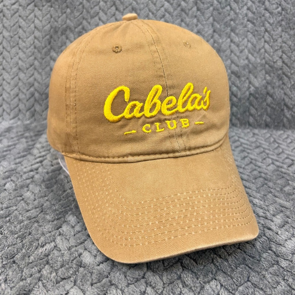 Cabela's Club‎ Logo Mens Tan Cabela's Baseball Hat Adjustable Strap OSFM